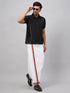 Vastramay Men's Black And White Silk Blend Shirt And Mundu Set