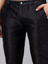 Vastramay Men's Maroon Silk Blend Curved Kurta Pant Set