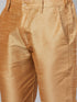 Vastramay Men's White Silk Blend Curved Kurta Pant Set