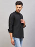 Vastramay Men's Black Short Cotton Kurta