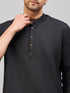 Vastramay Men's Black Short Cotton Kurta