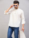 Vastramay Men's Cream Short Cotton Kurta