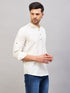 Vastramay Men's Cream Short Cotton Kurta