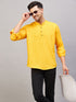 Vastramay Men's Mustard Short Cotton Kurta