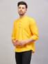 Vastramay Men's Mustard Short Cotton Kurta