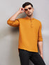 Vastramay Men's Rust Short Cotton Kurta