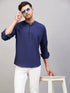 Vastramay Men's Blue Short Cotton Kurta