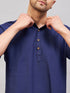 Vastramay Men's Blue Short Cotton Kurta