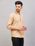 Vastramay Men's Chiku Brown Short Cotton Kurta