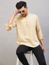 Vastramay Men's Cream Short Cotton Kurta
