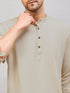 Vastramay Men's Light Green Short Cotton Kurta