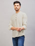 Vastramay Men's Light Green Short Cotton Kurta