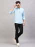 Vastramay Men's Aqua Short Cotton Kurta