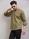 Vastramay Men's Green Short Cotton Kurta