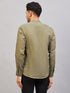 Vastramay Men's Green Short Cotton Kurta