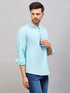 Vastramay Men's Aqua Short Cotton Kurta