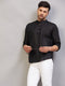 Vastramay Men's Black Short Cotton Kurta