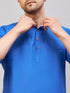 Vastramay Men's Blue Short Cotton Kurta