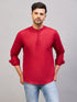 Vastramay Men's Maroon Short Cotton Kurta