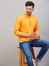 Vastramay Men's Orange Short Cotton Kurta