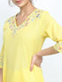 Vasthrlay Yellow Printed Straight Kurtas