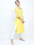 Vasthrlay Yellow Printed Straight Kurtas