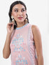 Vasthrlay Women Pink Printed Straight Kurtas