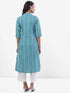 Vasthrlay Women Blue Printed Straight Kurtas