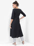 Vasthrlay Black Printed A-Line Kurtas