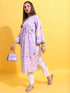 Vasthrlay Lavender Printed A-Line Kurtas