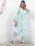 Vasthrlay Blue Printed A-Line Kurtas