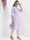 Vasthrlay Lavender Printed Straight Kurtas
