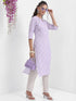 Vasthrlay Lavender Printed Straight Kurtas