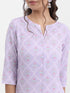 Vasthrlay Lavender Printed Straight Kurtas