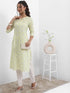 Vasthrlay Green Printed Straight Kurtas