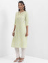 Vasthrlay Green Printed Straight Kurtas