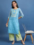 Vasthrlay Women Blue Printed Straight Kurtas