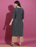 Vasthrlay Charcoal Printed Straight Kurtas