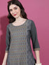 Vasthrlay Charcoal Printed Straight Kurtas
