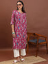 Vasthrlay Women Magenta Printed Straight Kurtas