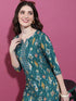 Vasthrlay Women Green Printed Straight Kurtas
