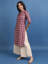 Vasthrlay Burgundy Printed Straight Kurtas