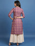 Vasthrlay Burgundy Printed Straight Kurtas