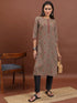 Vasthrlay Women Beige Printed Straight Kurtas
