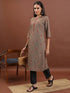Vasthrlay Women Beige Printed Straight Kurtas