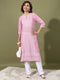 Vasthrlay Women Pink Printed Straight Kurtas