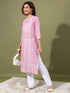 Vasthrlay Women Pink Printed Straight Kurtas