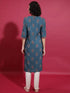 Vasthrlay Women Blue Printed Straight Kurtas