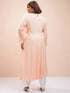 Vasthrlay Women Peach Printed A-Line Kurta