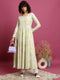 Vasthrlay Women Green Printed A-Line Kurtas